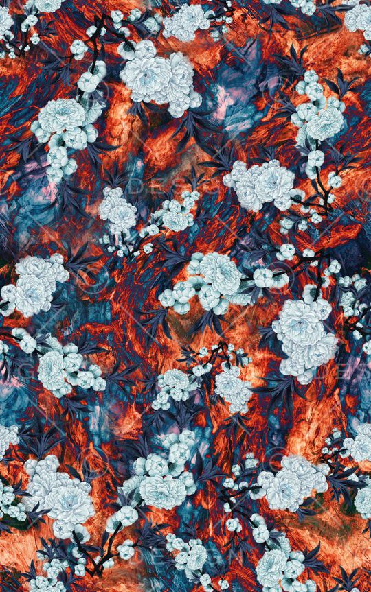 花卉印花华亿平台图片