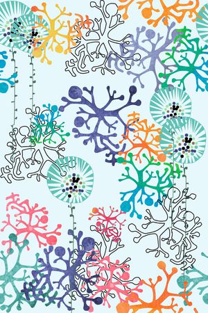 手绘花卉印花华亿平台图片