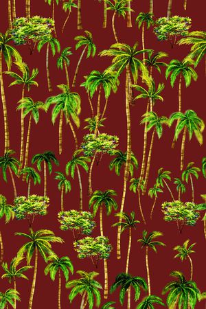 椰子树印花华亿平台图片