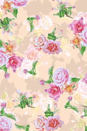 满版散花印花华亿平台图片