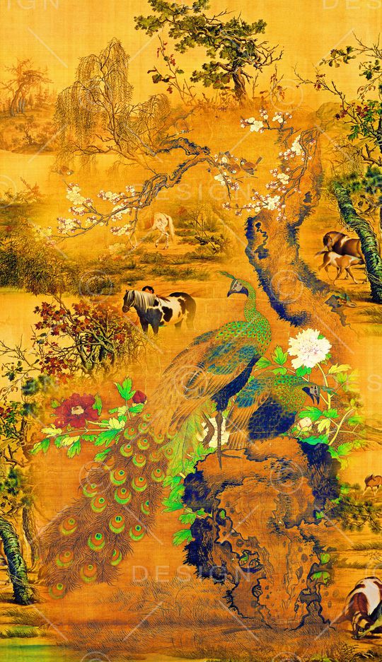 孔雀印花华亿平台图片