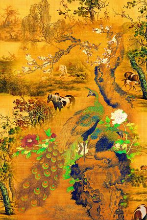 孔雀印花华亿平台图片