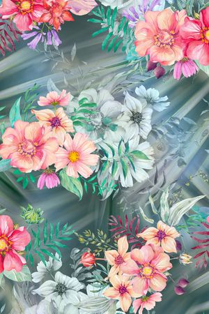 满版散花印花华亿平台图片