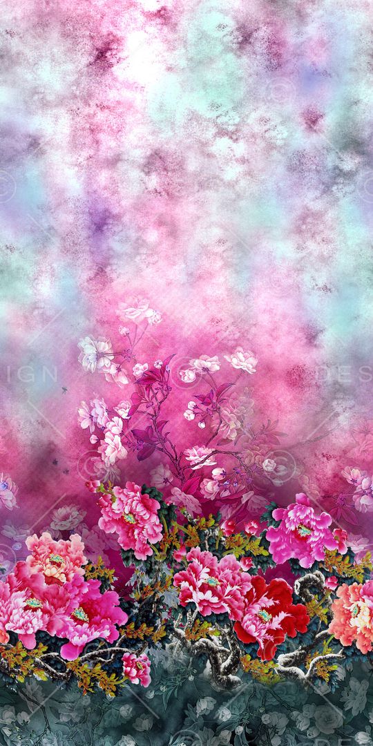 牡丹印花华亿平台图片