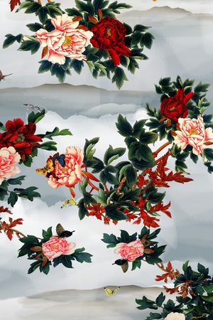 牡丹印花华亿平台图片