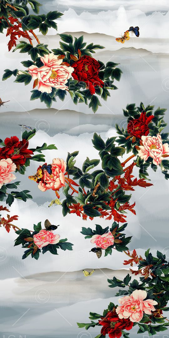 牡丹印花华亿平台图片