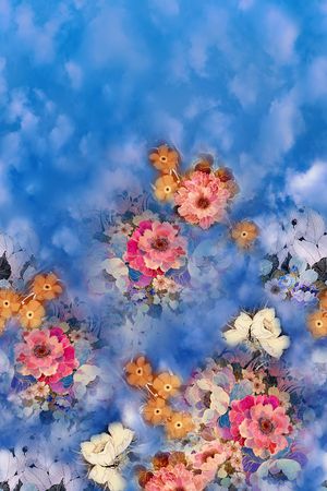 牡丹印花华亿平台图片