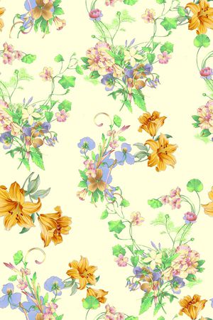 水彩花卉印花华亿平台图片