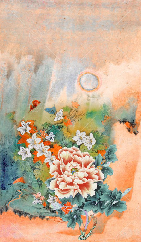 花卉印花华亿平台图片