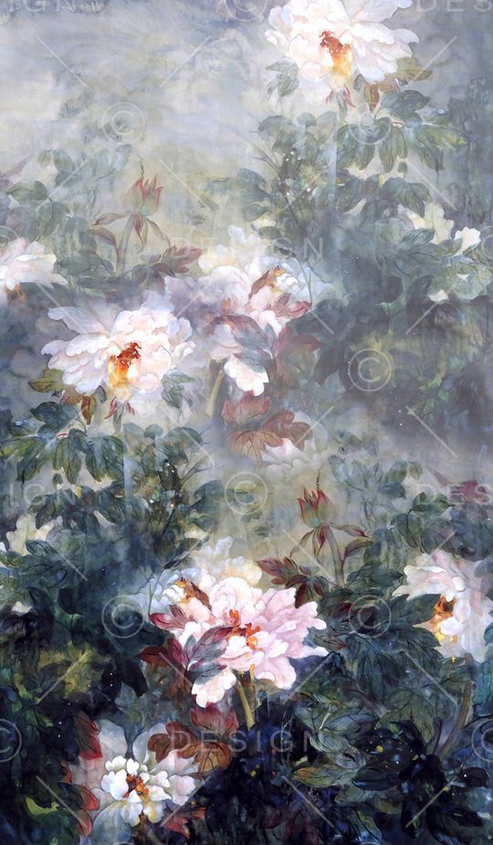 中国风定位花印花华亿平台图片