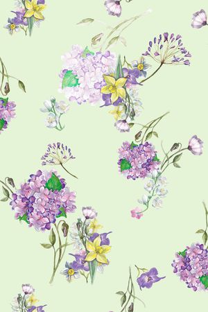 手绘花卉印花华亿平台图片