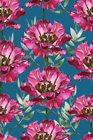 水彩花卉印花华亿平台图片