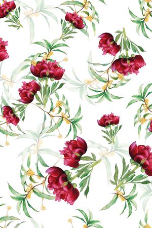 手绘花卉印花华亿平台图片