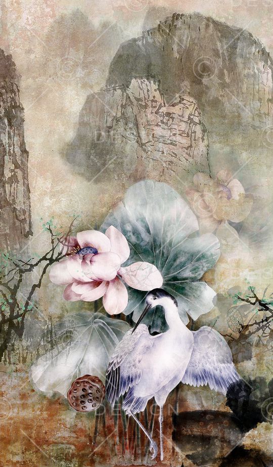 中国风定位花印花华亿平台图片