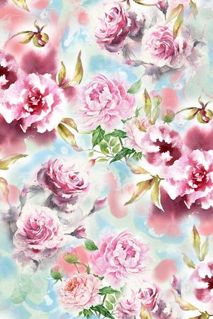 满版散花印花华亿平台图片