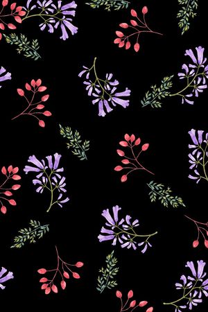 手绘花卉印花华亿平台图片