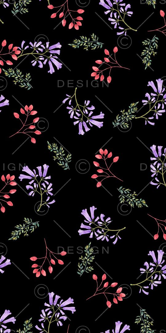 手绘花卉印花华亿平台图片