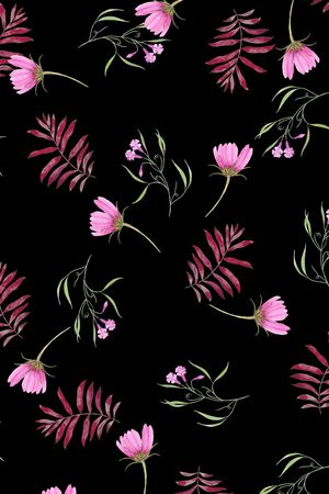 手绘花卉印花华亿平台图片