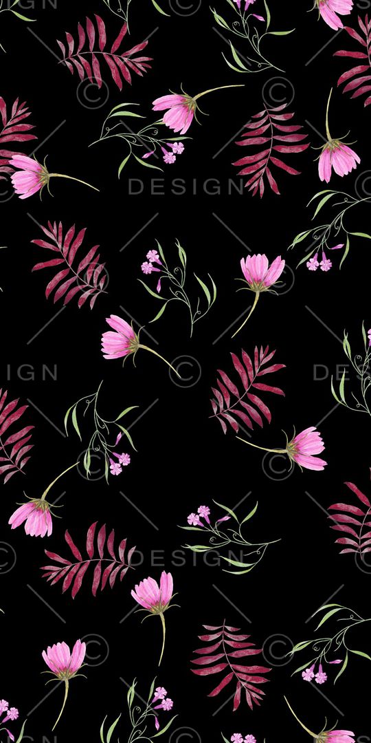 手绘花卉印花华亿平台图片