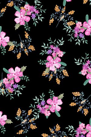 手绘花卉印花华亿平台图片