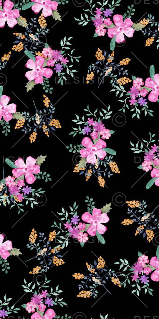 手绘花卉印花华亿平台图片