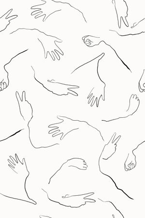 线条画印花华亿平台图片