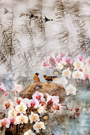 中国风印花华亿平台图片