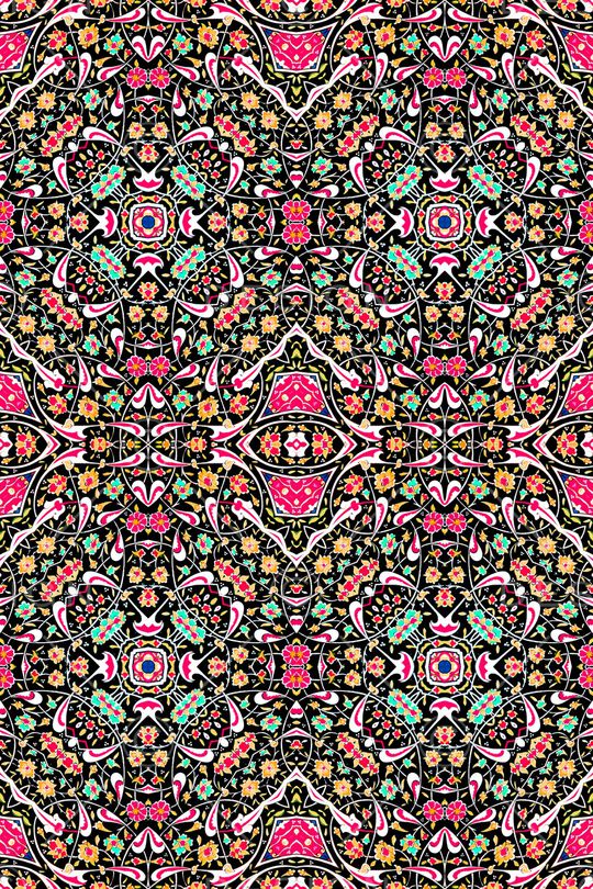 民族风花纹印花华亿平台图片