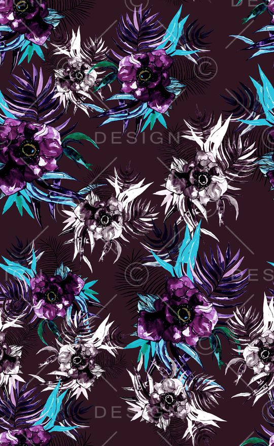 满版散花印花华亿平台图片