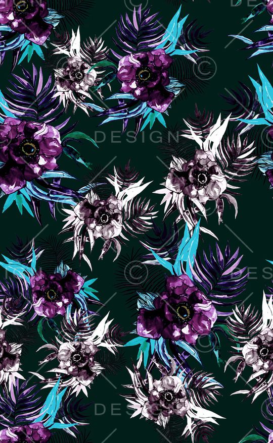 满版散花印花华亿平台图片