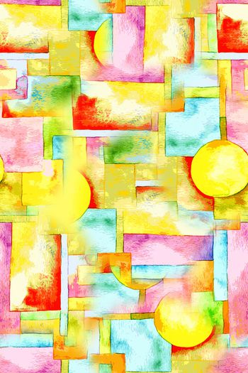 手绘几何印花华亿平台图片