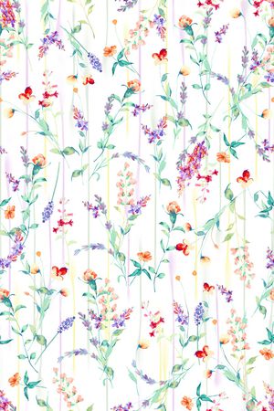 水彩花卉印花华亿平台图片