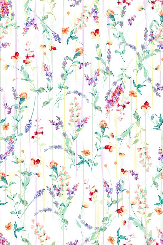 水彩花卉印花华亿平台图片