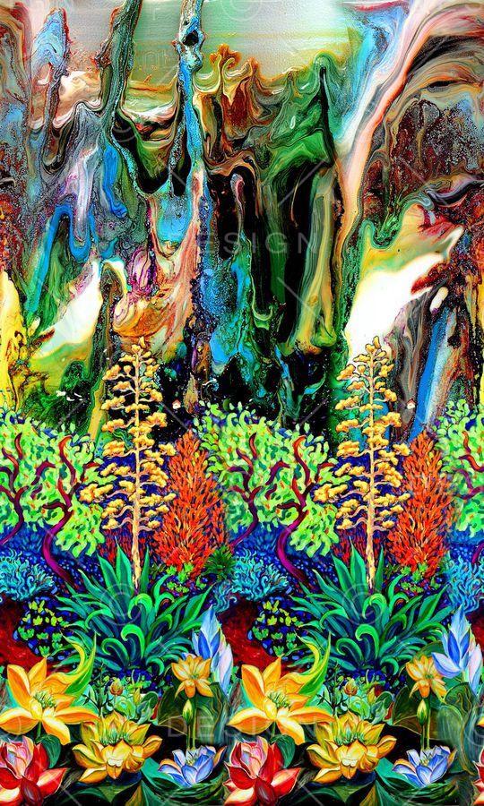 风景景观印花华亿平台图片