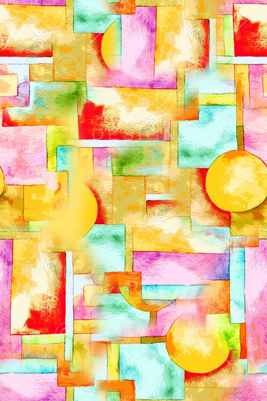 手绘几何印花华亿平台图片