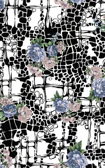 手绘花卉印花华亿平台图片