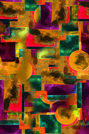 手绘几何印花华亿平台图片