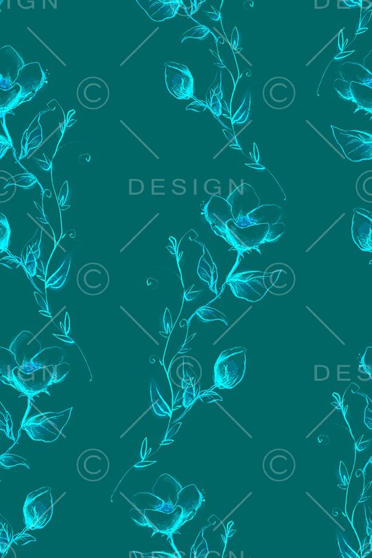 线条花卉印花华亿平台图片