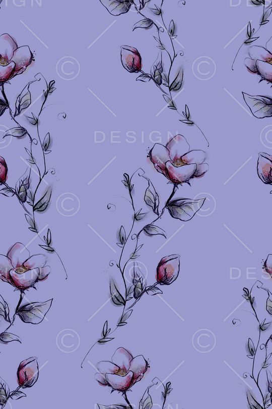 线条花卉印花华亿平台图片