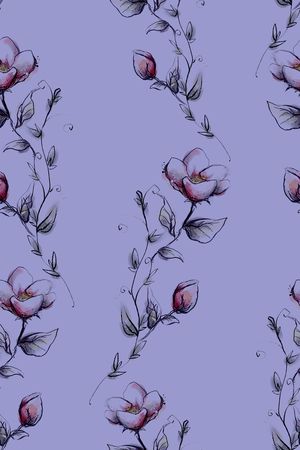 线条花卉印花华亿平台图片