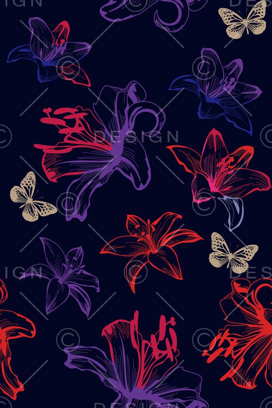 花卉印花华亿平台图片