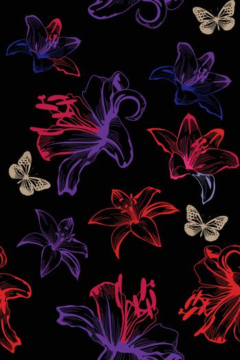 花卉印花华亿平台图片