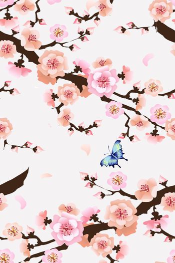 水彩花卉印花华亿平台图片