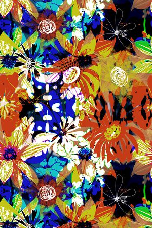 连衣裙印花华亿平台图片