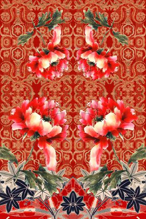 花卉印花华亿平台图片