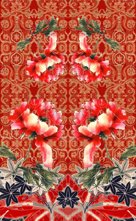 花卉印花华亿平台图片