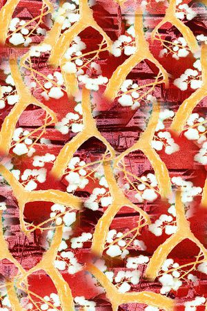 水彩花卉印花华亿平台图片