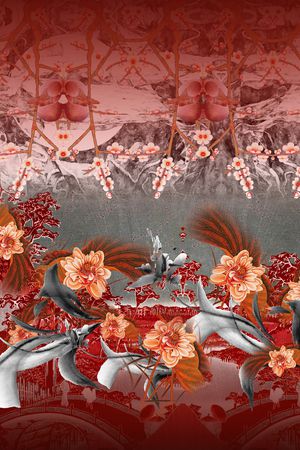 花卉印花华亿平台图片