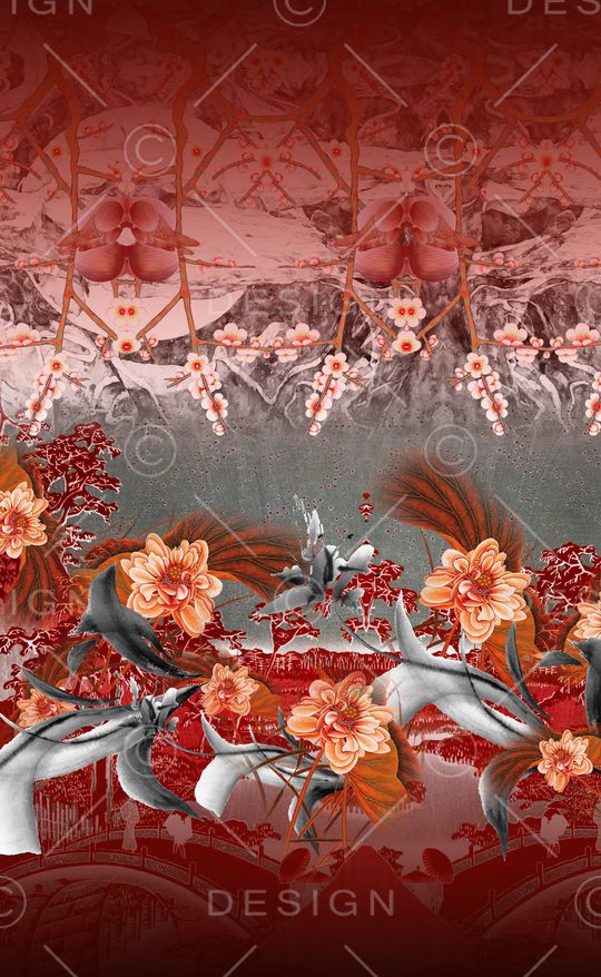 花卉印花华亿平台图片