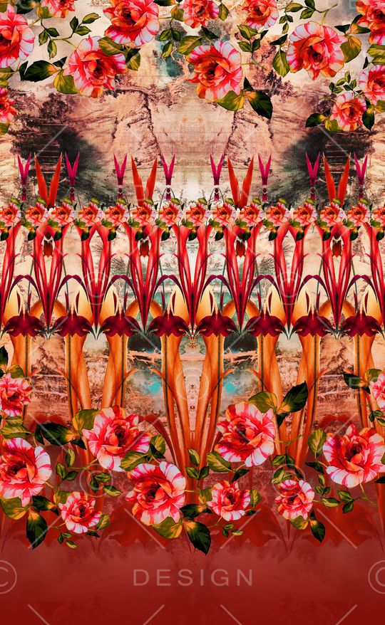 花卉印花华亿平台图片